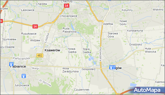 mapa Stara Gadka, Stara Gadka na mapie Targeo