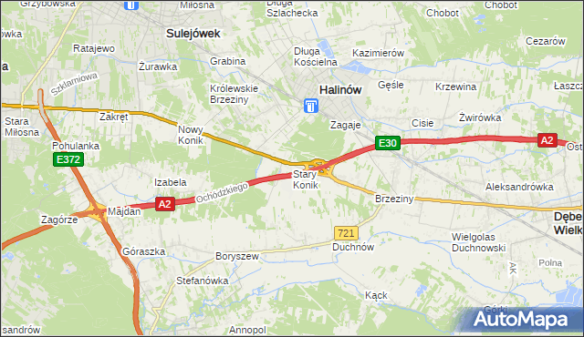 mapa Stary Konik, Stary Konik na mapie Targeo