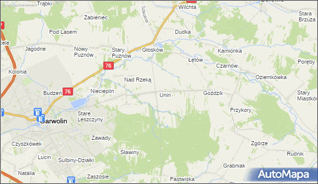 mapa Unin gmina Górzno, Unin gmina Górzno na mapie Targeo