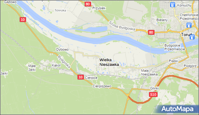 mapa Wielka Nieszawka, Wielka Nieszawka na mapie Targeo