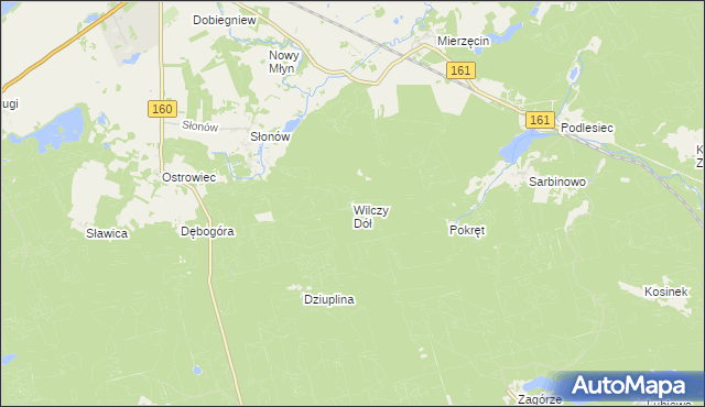 mapa Wilczy Dół, Wilczy Dół na mapie Targeo