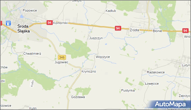 mapa Wojczyce, Wojczyce na mapie Targeo
