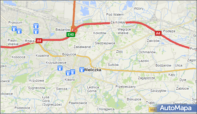 mapa Zabawa gmina Wieliczka, Zabawa gmina Wieliczka na mapie Targeo