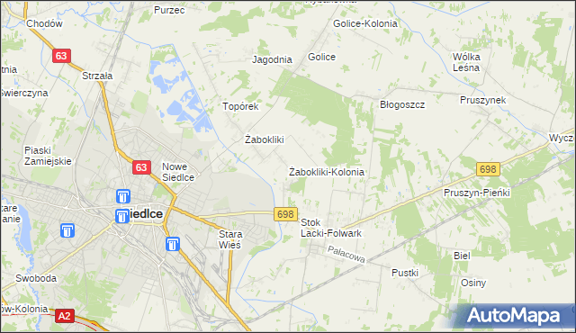 mapa Żabokliki-Kolonia, Żabokliki-Kolonia na mapie Targeo