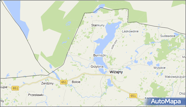 mapa Burniszki, Burniszki na mapie Targeo