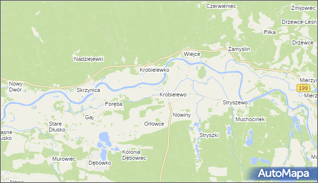 mapa Krobielewo, Krobielewo na mapie Targeo