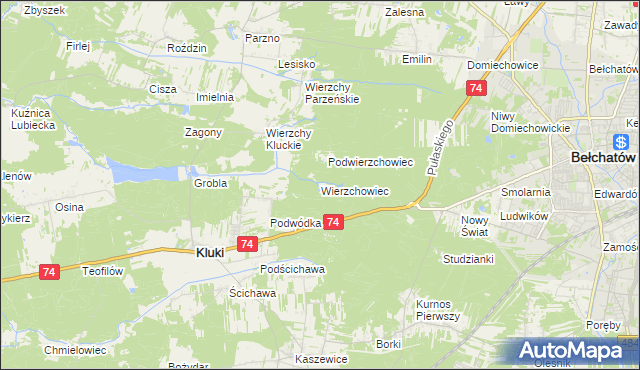 mapa Wierzchowiec, Wierzchowiec na mapie Targeo