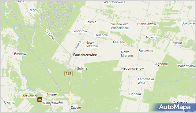 mapa Adamów gmina Budziszewice, Adamów gmina Budziszewice na mapie Targeo