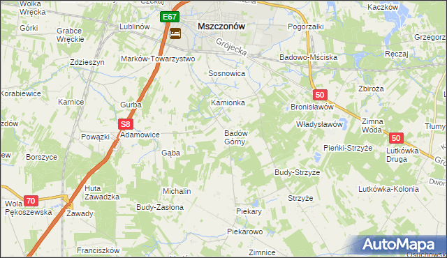 mapa Badów Górny, Badów Górny na mapie Targeo