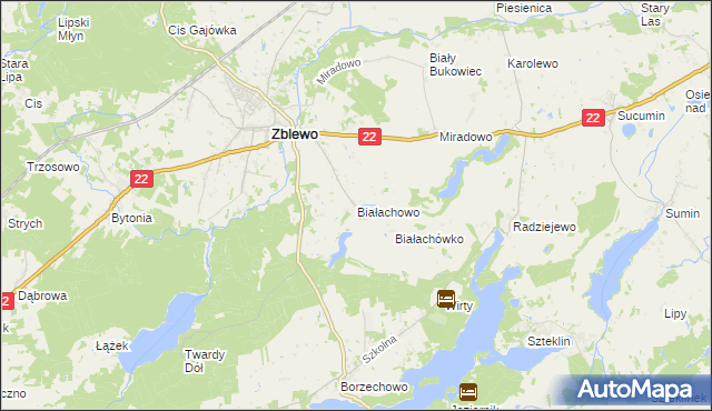 mapa Białachowo, Białachowo na mapie Targeo