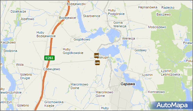 mapa Biskupin gmina Gąsawa, Biskupin gmina Gąsawa na mapie Targeo