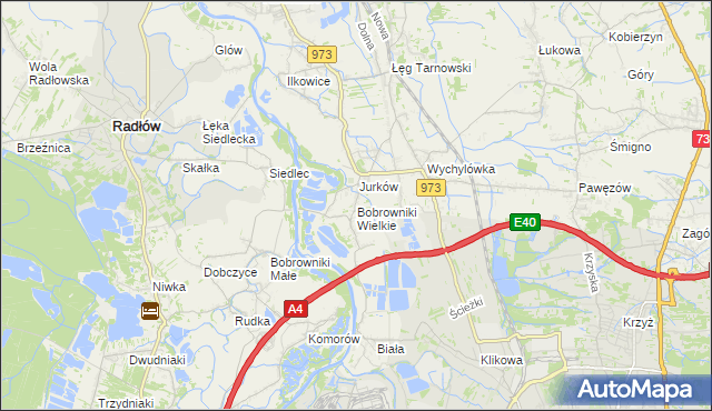 mapa Bobrowniki Wielkie, Bobrowniki Wielkie na mapie Targeo