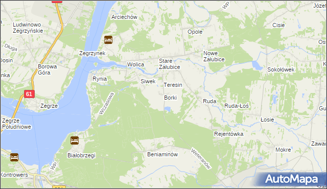 mapa Borki gmina Radzymin, Borki gmina Radzymin na mapie Targeo