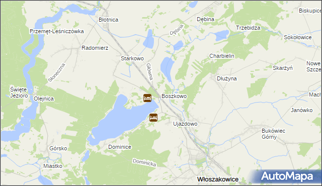 mapa Boszkowo, Boszkowo na mapie Targeo