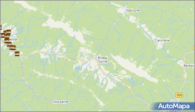 mapa Brzegi Górne, Brzegi Górne na mapie Targeo