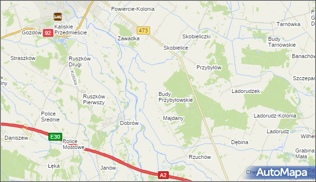 mapa Budy Przybyłowskie, Budy Przybyłowskie na mapie Targeo