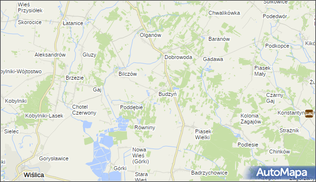 mapa Budzyń gmina Busko-Zdrój, Budzyń gmina Busko-Zdrój na mapie Targeo