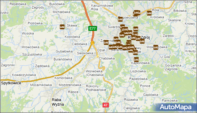 mapa Chabówka, Chabówka na mapie Targeo