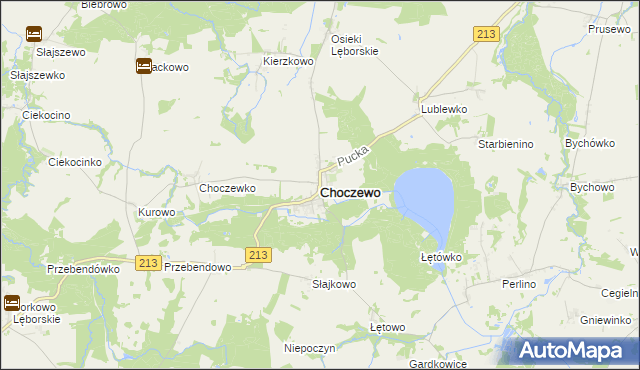 mapa Choczewo, Choczewo na mapie Targeo