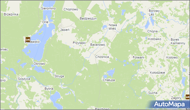 mapa Chośnica, Chośnica na mapie Targeo