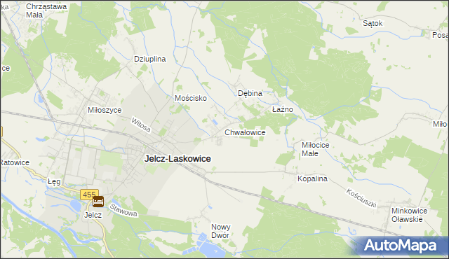 mapa Chwałowice gmina Jelcz-Laskowice, Chwałowice gmina Jelcz-Laskowice na mapie Targeo