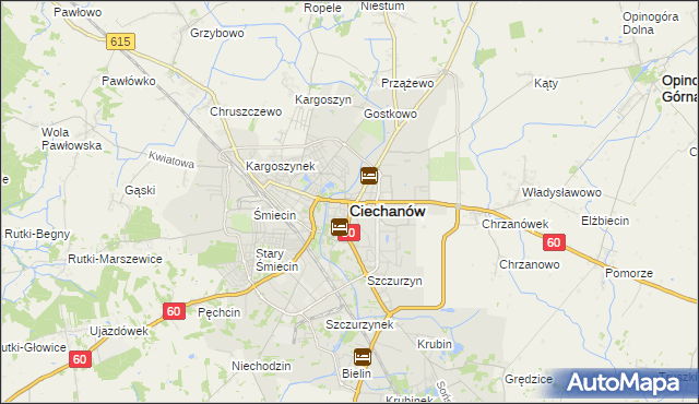 mapa Ciechanów, Ciechanów na mapie Targeo