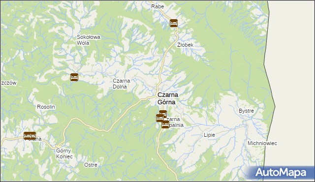 mapa Czarna Górna, Czarna Górna na mapie Targeo