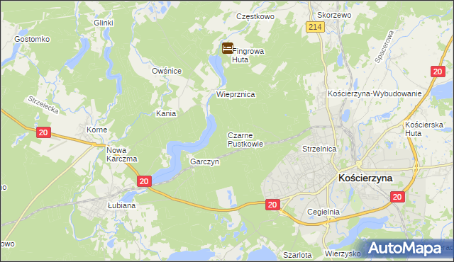 mapa Czarne Pustkowie, Czarne Pustkowie na mapie Targeo