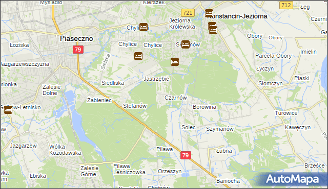 mapa Czarnów gmina Konstancin-Jeziorna, Czarnów gmina Konstancin-Jeziorna na mapie Targeo