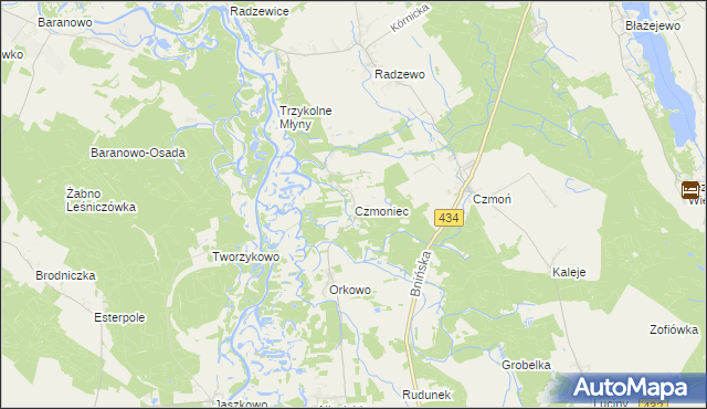 mapa Czmoniec, Czmoniec na mapie Targeo