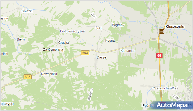 mapa Dasze, Dasze na mapie Targeo