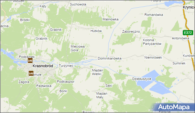 mapa Dominikanówka, Dominikanówka na mapie Targeo