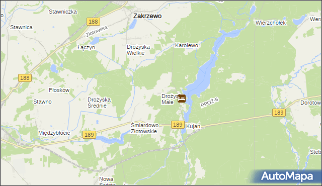 mapa Drożyska Małe, Drożyska Małe na mapie Targeo