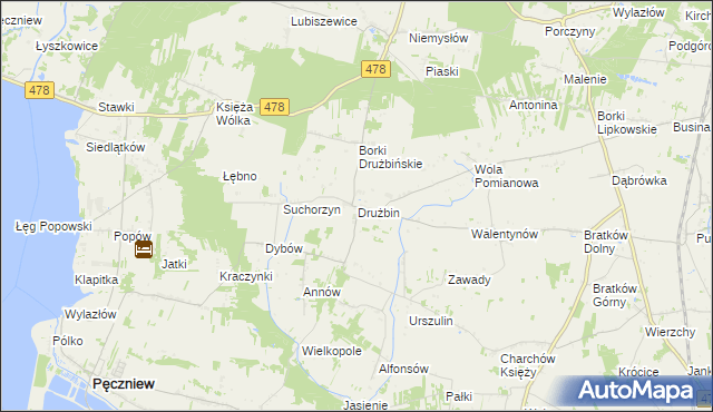mapa Drużbin, Drużbin na mapie Targeo