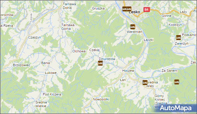 mapa Dziurdziów, Dziurdziów na mapie Targeo