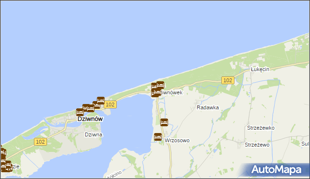 mapa Dziwnówek, Dziwnówek na mapie Targeo