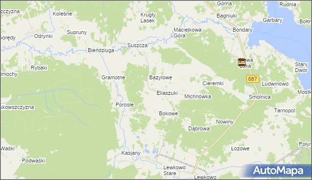 mapa Eliaszuki, Eliaszuki na mapie Targeo