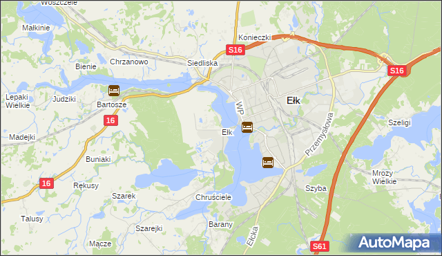 mapa Ełk powiat ełcki, Ełk powiat ełcki na mapie Targeo