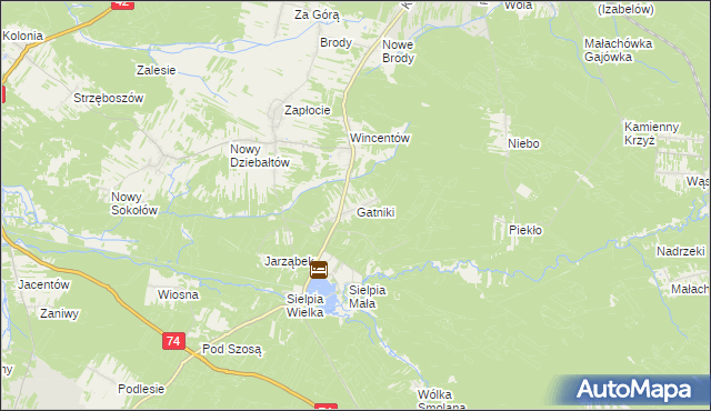 mapa Gatniki, Gatniki na mapie Targeo