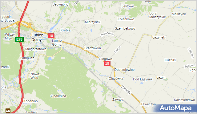 mapa Głogowo, Głogowo na mapie Targeo