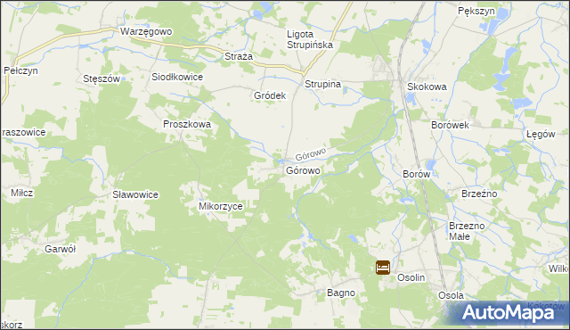 mapa Górowo gmina Prusice, Górowo gmina Prusice na mapie Targeo