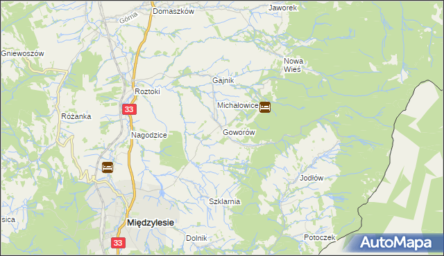 mapa Goworów, Goworów na mapie Targeo