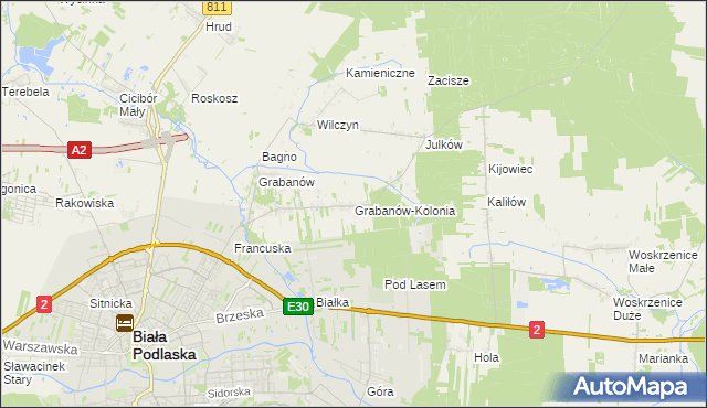 mapa Grabanów-Kolonia, Grabanów-Kolonia na mapie Targeo