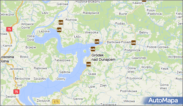 mapa Gródek nad Dunajcem, Gródek nad Dunajcem na mapie Targeo