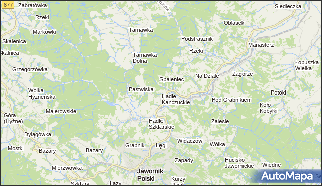 mapa Hadle Kańczuckie, Hadle Kańczuckie na mapie Targeo
