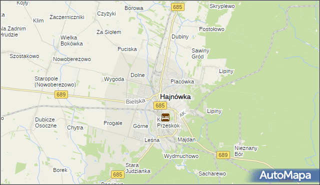 mapa Hajnówka, Hajnówka na mapie Targeo