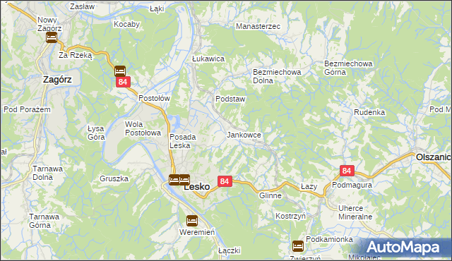 mapa Jankowce, Jankowce na mapie Targeo