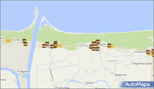 mapa Jantar-Leśniczówka, Jantar-Leśniczówka na mapie Targeo