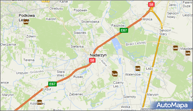 mapa Kajetany, Kajetany na mapie Targeo