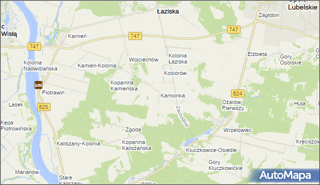 mapa Kamionka gmina Opole Lubelskie, Kamionka gmina Opole Lubelskie na mapie Targeo